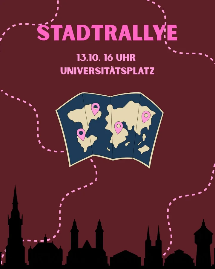 Poster: Stadtrallye, 13.10., 16 Uhr, Universitätsplatz